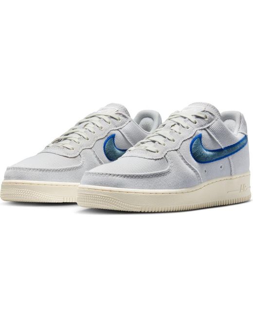 Nike Blue Air Force 1 Low Canvas Basketball Sneaker for men