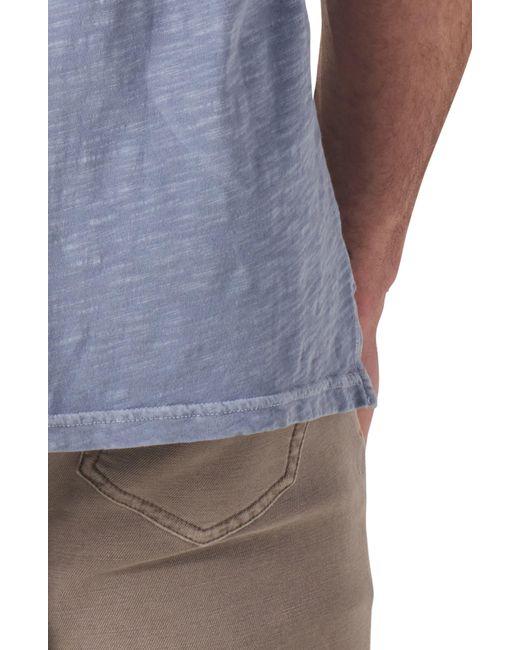 The Normal Brand Blue Slub Pocket Polo for men