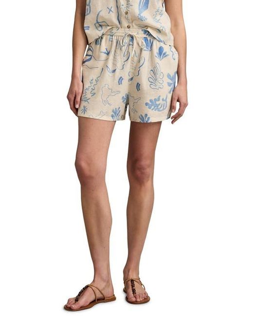 Lucky Brand Multicolor The Beach Linen Blend Drawstring Shorts