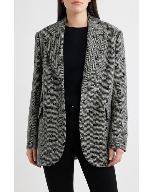 Cece Gray Oversize Single-Breasted Blazer