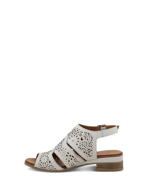 Spring Step White Plasma Ankle Strap Sandal