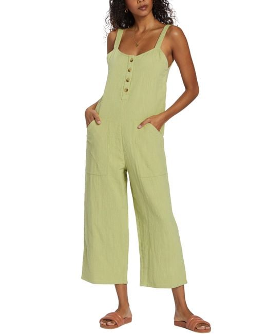 Billabong Green Stargazer Cotton Jumpsuit