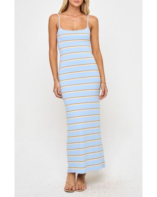 LSPACE Blue Jordana Rib Cover-Up Maxi Dress