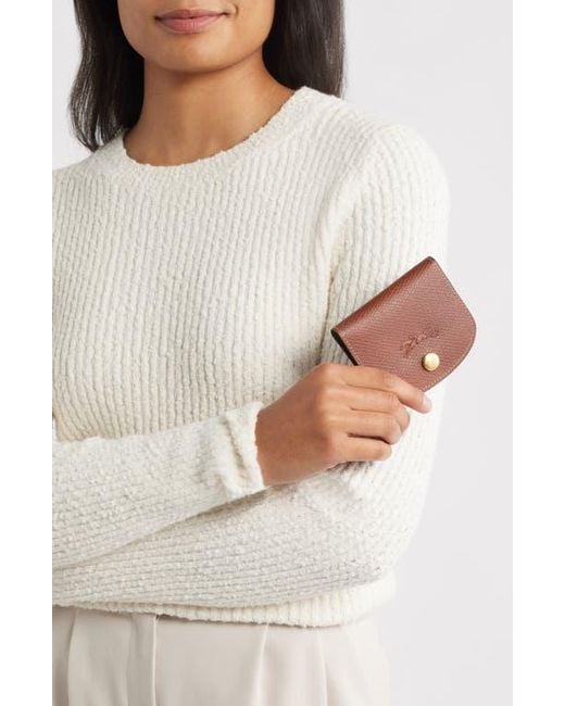 Longchamp Brown Epure Leather Card Case