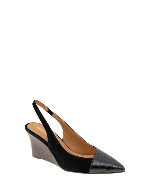 Andre Assous Black Laina Slingback Wedge Pump