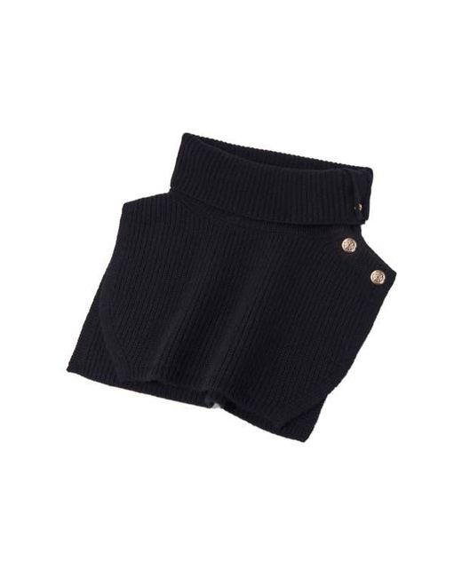 Maje Blue Button-Up Wool Mix Collar Wrap