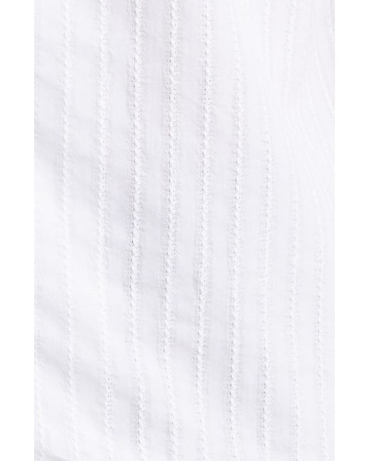 Rails White Sinclair Textured Stripe Cotton Camp Shirt for men