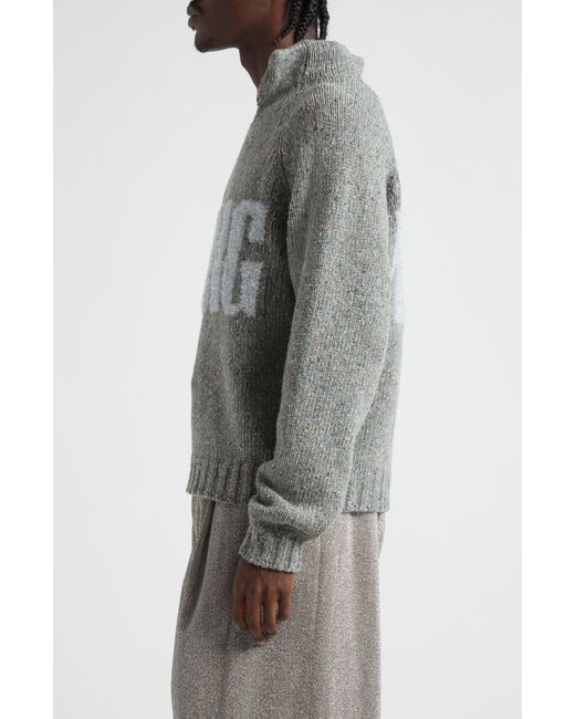 ERL Gray Glitter Dangerous Open Neck Wool Blend Sweater for men