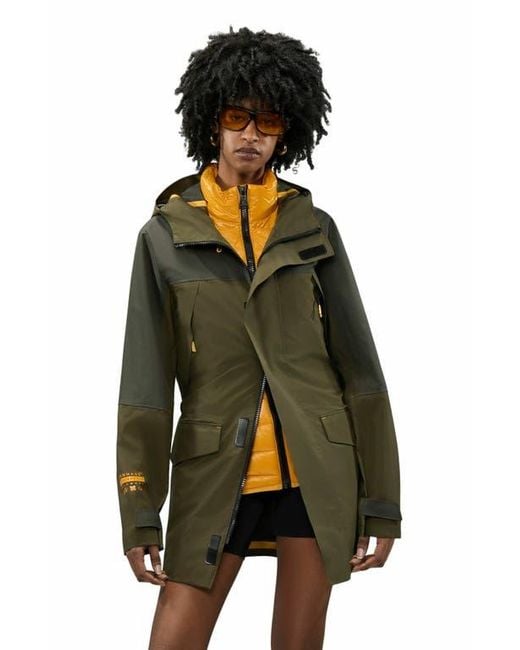 Hooded Coat Olive Green Raincoat Womens Hooded Green Spring Coat - Main Image