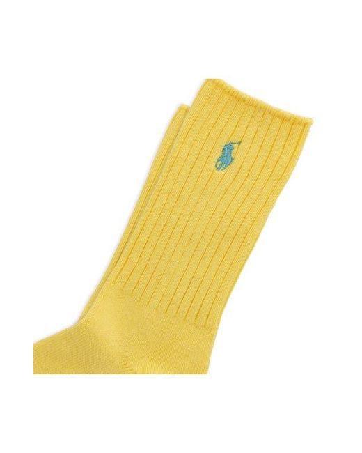 Polo Ralph Lauren Yellow Basic Crew Socks