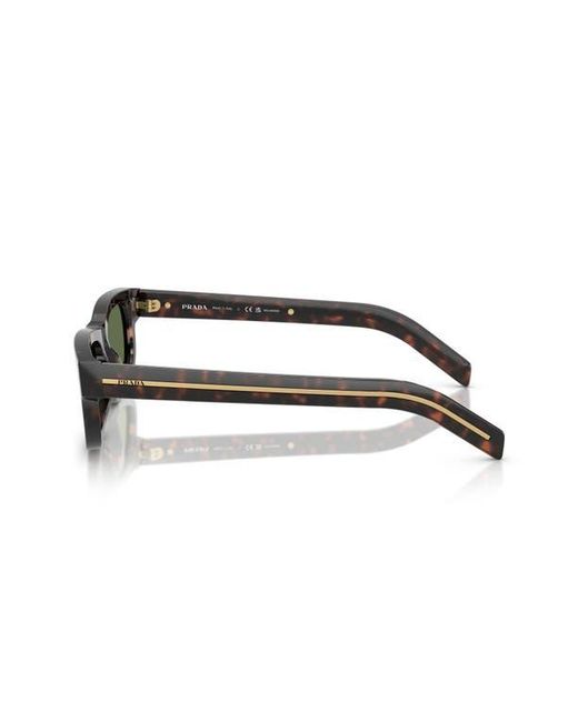 Prada Green 57Mm Polarized Rectangular Sunglasses for men