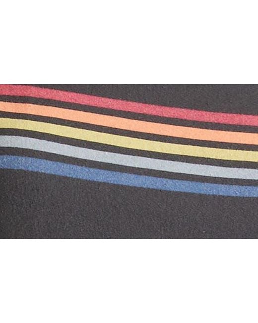 Marine Layer Black Easy Rainbow Stripe Crop T-shirt