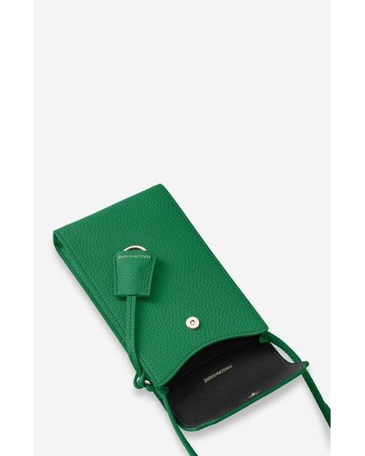 Maison De Sabre Green Leather Phone Pouch