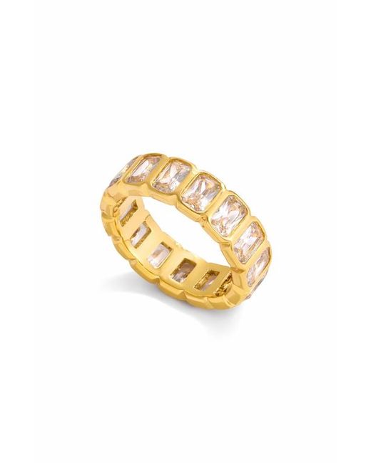 Kellery Metallic Rectangular Cubic Zirconia Eternity Ring