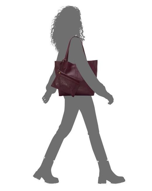 Vince Camuto Purple Jenna Pebble Leather Tote