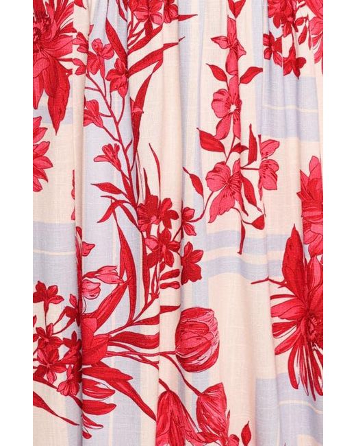 Petal & Pup Red Simmons Floral Puff Sleeve Dress