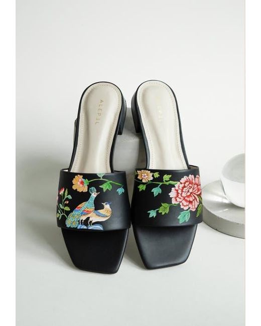 Alepel Blue Leather Slide