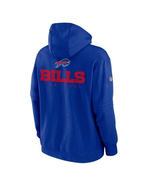 Men's Nike Red Buffalo Bills Sideline Logo Performance Pullover Hoodie