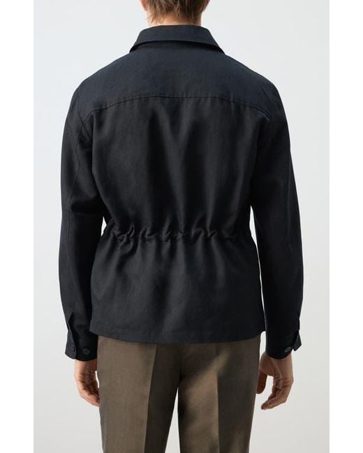 Mango Black Rucked Back Jacket for men