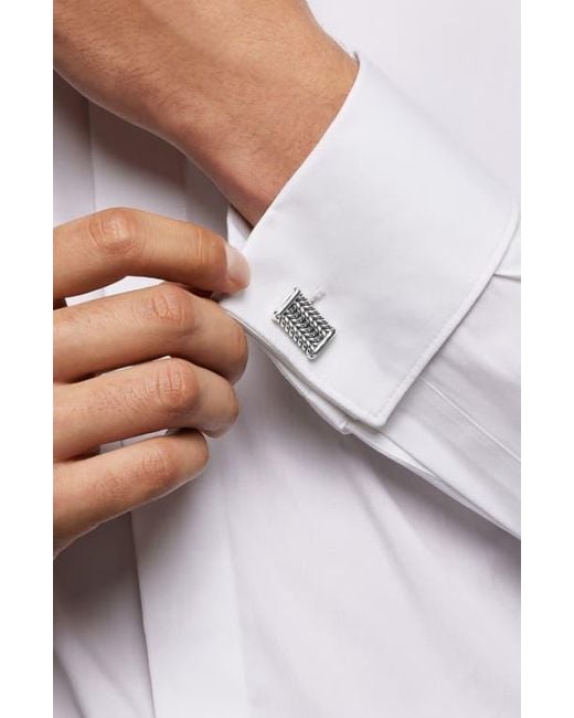 David Yurman White Chevron Cuff Links for men