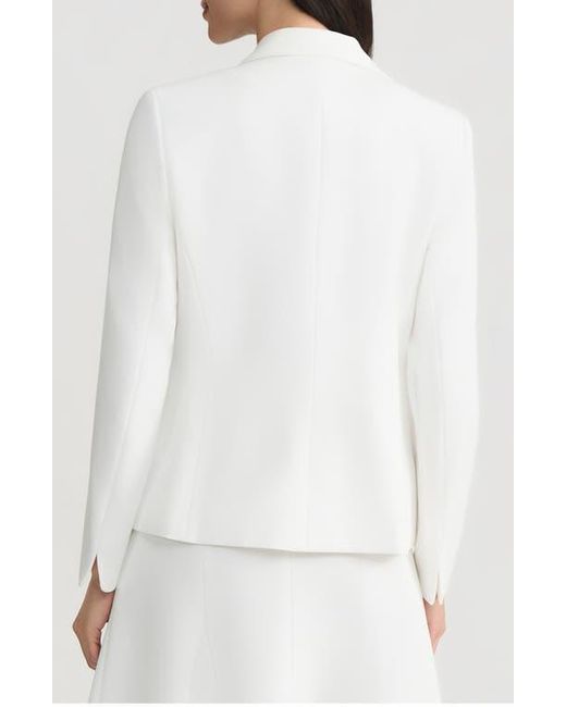 Kasper White Ruffle Lapel Jacket