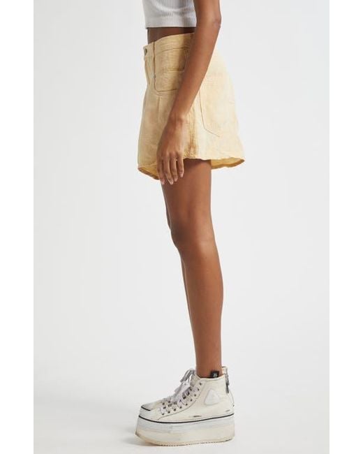 R13 Natural Double Loop Venti Linen Shorts