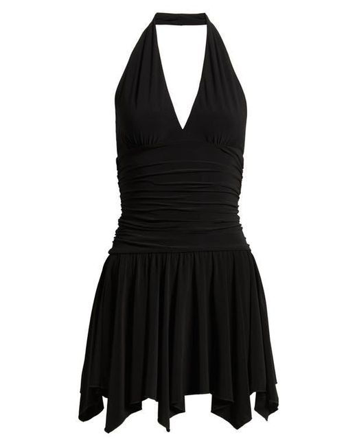 emerald sundae black dress Juniors Notch-Neck Satin Leg-Slit Gown  COUTUREPOINT Above Knee Emerald Sundae Womens Juniors Illusion