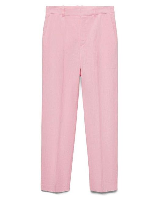 Mango Pink Boreli Linen Pants