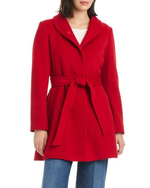 Kate Spade Red High Neck Belted Coat