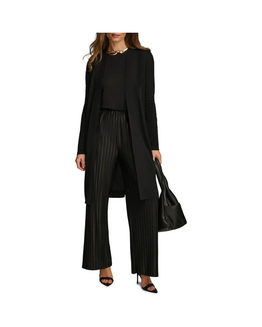 Donna Karan Black Tie Waist Long Cardigan