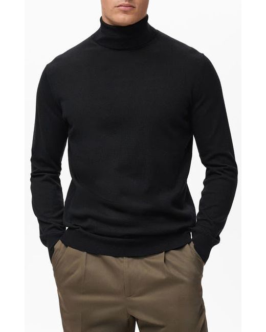 Mango Black Turtleneck Wool Sweater for men