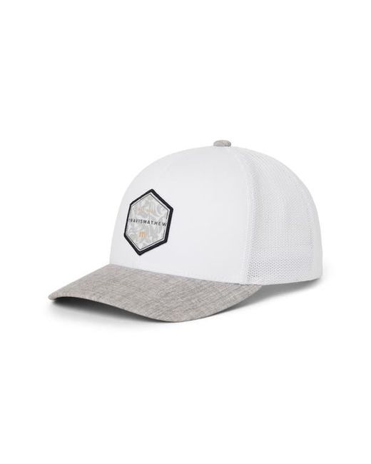 Travis Mathew White Full Passport Snapback Baseball Cap for men