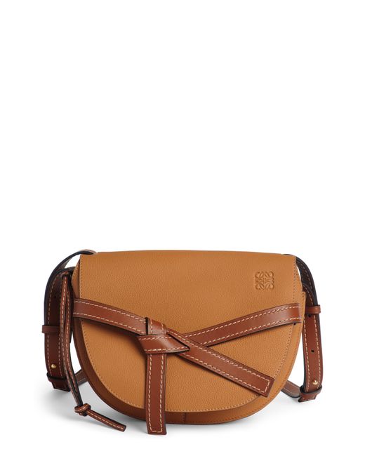Loewe Gate Small Leather Crossbody Bag in Brown Lyst