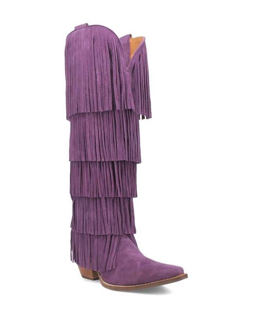 Dingo Purple Wild Child Fringe Knee High Western Boot
