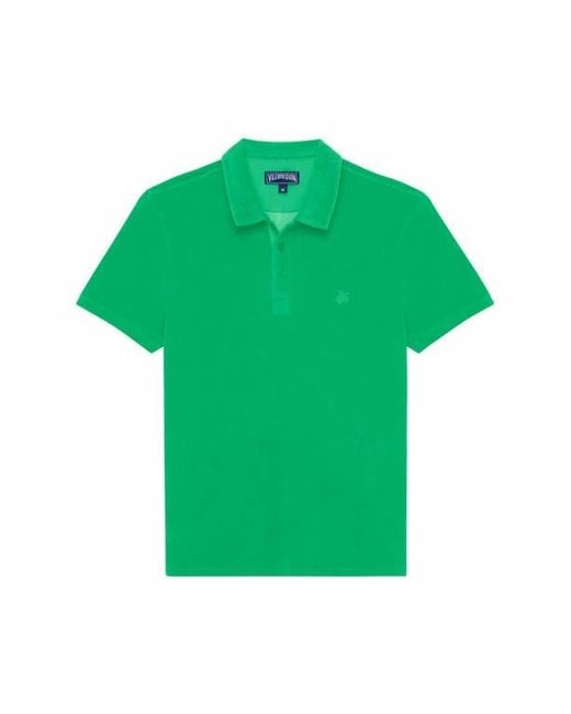 Vilebrequin Green Terry Polo Shirt Solid for men