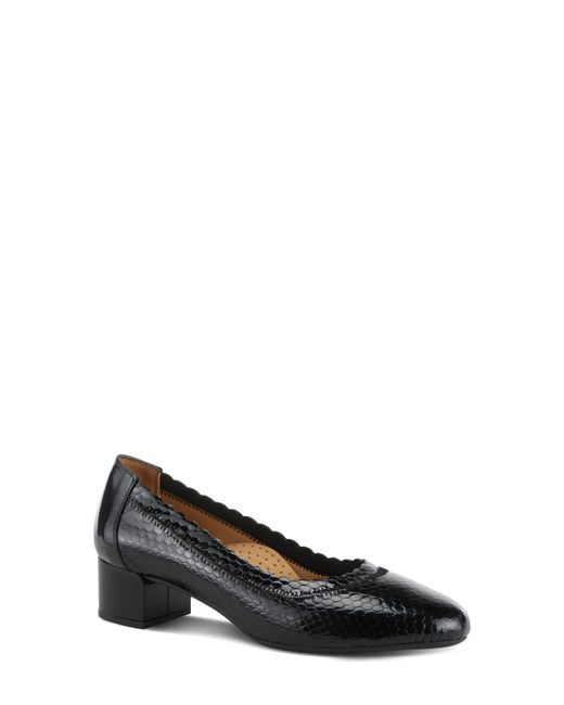 Spring Step Black Ahmeria Snakeskin Embossed Pump