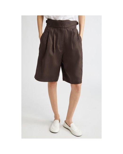 Bode Brown Smith Linen Bermuda Shorts