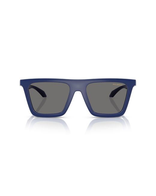 Versace Blue 53mm Polarized Rectangular Sunglasses for men