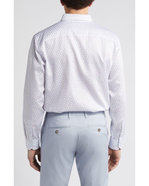 Johnston & Murphy White Cocktail Print Cotton Button-up Shirt for men