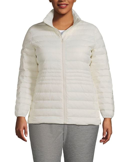 Lands' End Gray Wanderweight Ultralight Packable Down Jacket