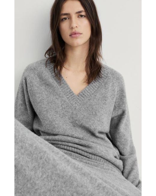 Mango Gray V-Neck Sweater