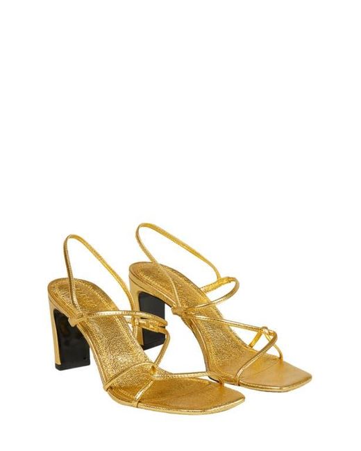 Sandro Metallic Embossed Leather Sandals