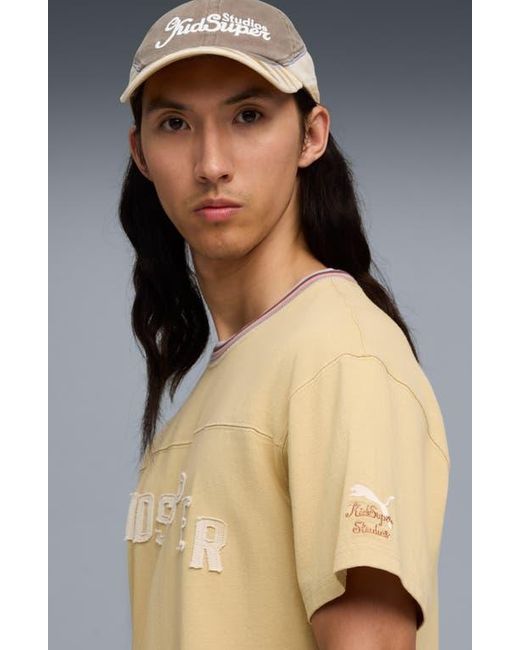 PUMA Natural X Kidsuper Logo Appliqué Cotton T-Shirt for men