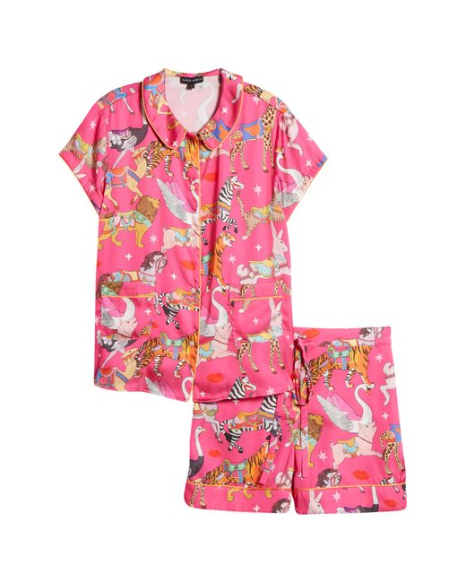 Karen Mabon Red Carousel Recycled Polyester Short Pajamas