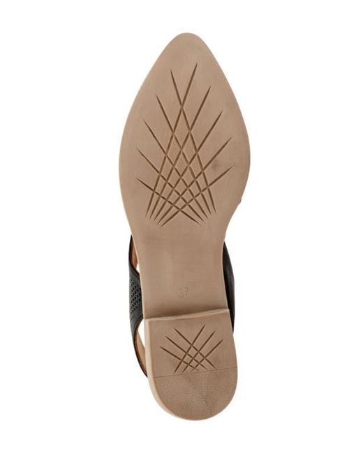 BUENO Black Bianca Perf Slingback Pointed Toe Flat