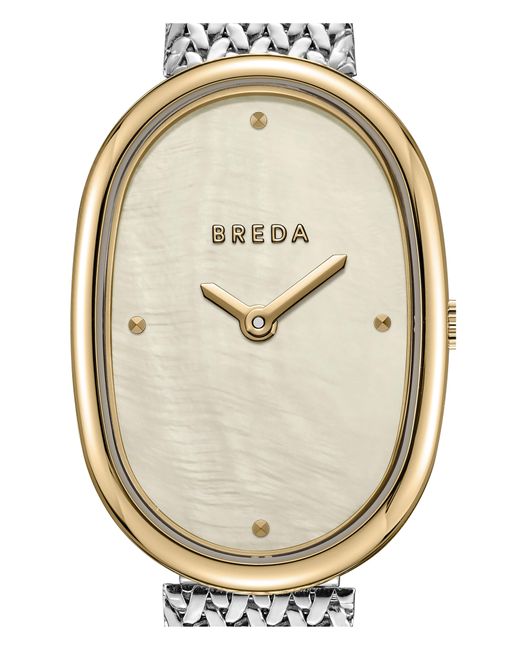 Breda Metallic Jane Tethered Mesh Strap Watch