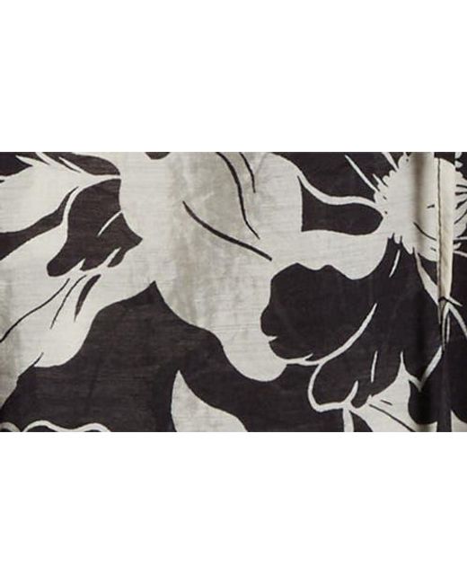 Vince Camuto Black Floral Dolman Sleeve Peasant Top