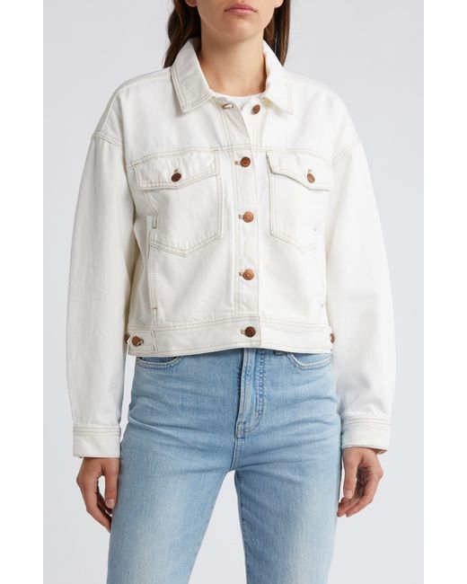 Madewell White Crop Denim Jacket