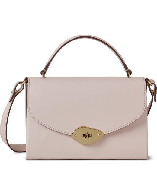 Mulberry Pink Lana High Gloss Leather Top Handle Bag