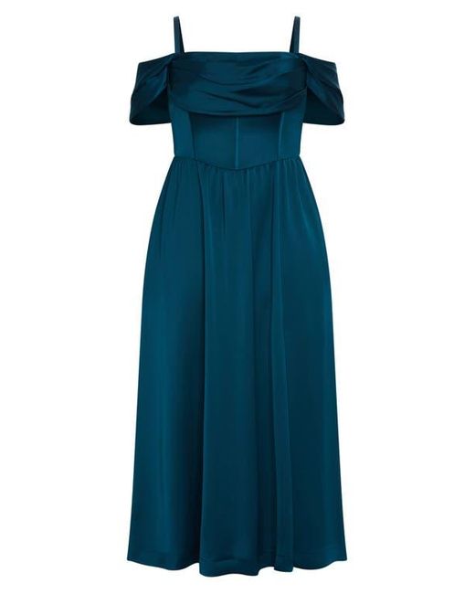 City Chic Blue Angel Love Corset Maxi Dress